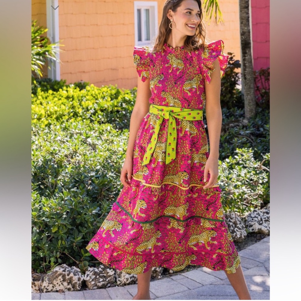 Print fresh tiered dress